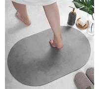 Tapis de Bain en Pierre de diatomite antidérapant et Anti-moisissure à séchage Rapide Tapis de Salle de Bain de Couleur Unie Tapis de Sol en Pierre de diatomée Absorbant Tapis en Forme d'éventail