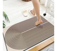 Tapis de Bain en Pierre de diatomite antidérapant et Anti-moisissure à séchage Rapide Tapis de Salle de Bain en Damier Noir et Blanc Tapis de Sol Absorbant en Pierre de diatomée