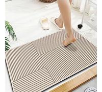 Tapis de Bain en Pierre de diatomite antidérapant et Anti-moisissure à séchage Rapide Tapis de Salle de Bain en Damier Noir et Blanc Tapis de Sol Absorbant en Pierre de diatomée