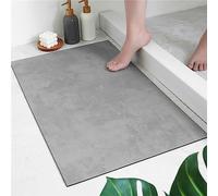 Tapis de Bain en Pierre de diatomite antidérapant et Anti-moisissure à séchage Rapide Tapis de Salle de Bain de Couleur Unie Tapis de Sol en Pierre de diatomée Absorbant Tapis en Forme d'éventail