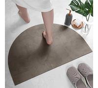 Tapis de Bain en Pierre de diatomite antidérapant et Anti-moisissure à séchage Rapide Tapis de Salle de Bain de Couleur Unie Tapis de Sol en Pierre de diatomée Absorbant Tapis en Forme d'éventail