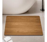 Tapis de Bain en Pierre de diatomite antidérapant Tapis de Sol à séchage Rapide Planche de Bois Texture Tapis de Douche à diatomées Douche extérieure Tapis de Bain absorbants