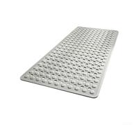 Tapis de bain en PVC souple - 88 x 40 cm - Sans odeur - Gris uni | Bande de 88 x 40 cm de long, texture antidérapante en diamant, couverture complète du pied, s'adapte aux baignoires standard