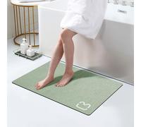 Tapis de bain en terre de diatomée à séchage rapide, super absorbant, avec dessous en caoutchouc antidérapant, fin, convient sous une porte, devant une baignoire, une salle de douche, un évier,