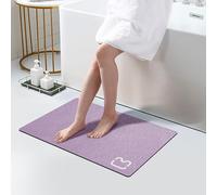 Tapis de bain en terre de diatomée à séchage rapide, super absorbant, avec fond en caoutchouc antidérapant, fin, convient sous une porte, devant une baignoire, une salle de douche, un évier, lavable