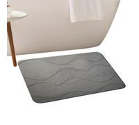 Tapis de Bain en Terre de diatomée - Absorbant l'eau - Design géométrique à séchage Rapide - Antidérapant - Anti-Chute - pour Toilettes, Cuisine, Baignoire, Piscine, Spa, Noir, Bleu, Gris, Blanc