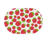 Tapis de bain en terre de diatomées fraise, coussin de pied en boue de diatomée, antidérapant, super absorbant, séchage rapide, tapis de sol de salle de bain naturel facile à nettoyer-caoutchouc 15,