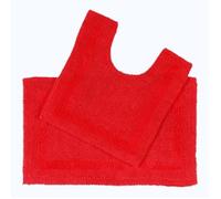 Tapis de bain et contour WC en coton - Rouge