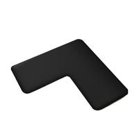 Tapis de bain extra large antidérapant en forme de L en flanelle ultra absorbant couleur noire élégante pour base de toilettes, couverture complète 75 x 75 x 45 cm, parfait pour le confort et la