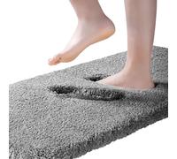 Tapis de Bain Extra Long Tapis Salle de Bain Extra Epais Tapis Sortie de Douche Antidérapant Absorbant Tapis de Sol Salle de Bain Super Doux en Microfibre Lavable en Machine 50 x 122cm, Gris Foncé