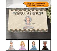 Tapis De Bain Facile À Nettoyer Paillasson D'Entree Confortable Paillasson De Bienvenue pour D'Entrée Salon Terrasse 40X60Cm Vérifiez Votre Énergie Yoga