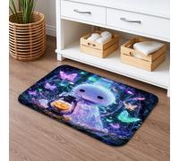 Tapis de bain fantaisie lumineux, motifs papillons colorés et lanternes, antidérapant, en flanelle, lavable pour salle de bain et toilettes, 50,8 x 81,3 cm