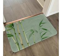 Tapis de Bain Feuilles De Bambou Vert Tapis Salle de Bain Doux Microfibre Tapis de Douche Antiderapant Lavable Machine Bath Mat Absorbant d'eau Epais Rug 50x80cm