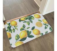 Tapis de Bain Feuilles De Citron Jaune Tapis Salle de Bain Doux Microfibre Tapis de Douche Antiderapant Lavable Machine Bath Mat Absorbant d'eau Epais Rug 40x60cm