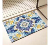 Tapis de Bain Fleur Séchage Rapide 30 x 40 cm, Tapis de Douche Antidérapant, Absorbant l'eau, Anti Odeur, Facile à Nettoyer, pour Douche, Salle de Bain, Paillasson, Chambre et Salon, Poissons D-1064