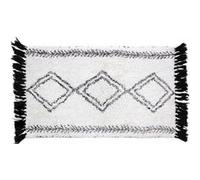 Douceur d'Intérieur Tapis de bain Freya Coton imprimé 50 x 80 cm Blanc