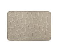 MSV - Tapis de Bain Microfibre Pebble - Absorbant et Antidérapant - 40 x 60 cm - Beige - Lavable en Machine - Séchage Rapide - Confort Optimal pour Salle de Bain