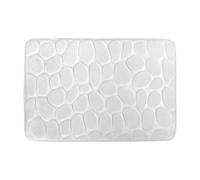 Tapis de bain galet antidérapant rectangulaire blanc L.60 x l.40 cm Pebble