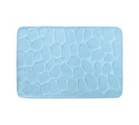 Tapis de bain galet antidérapant rectangulaire bleu clair L.60 x l.40 cm Pebble