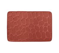 MSV - Tapis de Bain Microfibre Pebble - Sécurité Renforcée - Base Antidérapante - Usage Salle de Bain - Public Cible : Enfants et Personnes Âgées - 40 x 60 cm - Couleur Terracotta