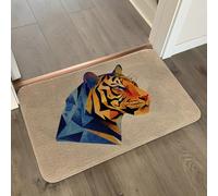Tapis de Bain Géométrie Animale Orange Tapis Salle de Bain Doux Microfibre Tapis de Douche Antiderapant Lavable Machine Bath Mat Absorbant d'eau Epais Rug 50x80cm