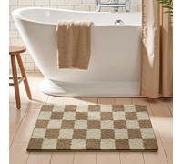 Tapis de Bain Géométrie Brune Tapis Douche Antidérapant Moelleux Microfibre Tapis Salle de Bain Lavable Machine Bath Mat Absorbant d'eau Epais Rug 40x60cm