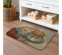 Tapis de bain géométrique abstrait à séchage rapide, design coloré moderne du milieu du siècle, absorbant, antidérapant, tapis de bain artistique en mousse à mémoire de forme, lavable pour salle de