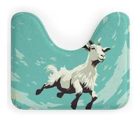 Tapis de Bain Goat Frolic en Forme de U, antidérapant, séchage Rapide, Super Absorbant, Ultra Fin, 40,6 x 50,8 cm, pour Salle de Bain, Chambre à Coucher, Salon