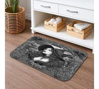 Tapis de bain gothique à séchage rapide, motif vintage noir et blanc, absorbant, antidérapant, lavable en mousse à mémoire de forme, pour décoration de salle de bain, 50,8 x 81,3 cm