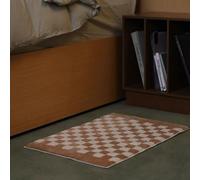 Tapis De Bain Grille De Couleur Café Doux et Absorbant Tapis Sortie de Douche,Antidérapant,Facile À Laver en Machine-Idéal pour La Salle de Disponible