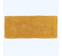 HOMESCAPES Tapis de Bain Long en Coton - Grand 40x100 cm - Jaune Moutarde