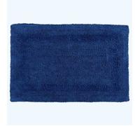 HOMESCAPES Tapis de Bain de Luxe 1600 g/m² Extra Doux 100% Coton réversible, antidérapant, Lavable, Super Absorbant, séchage Rapide, 50 x 80 cm Bleu Marine