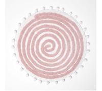 HOMESCAPES Tapis de Bain Rond Rose Spirale tuftée, Tapis de Salle de Bain Absorbant 60 cm