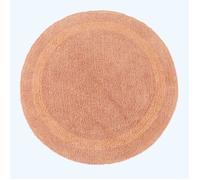 HOMESCAPES Tapis de Bain Rond en Coton, Tapis Rond Salle de Bain 80 cm, Tapis de Bain Pêche