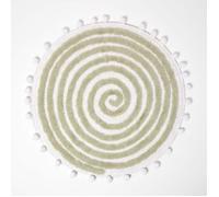 HOMESCAPES Tapis de Bain Rond Vert Sauge Spirale tuftée, Tapis de Salle de Bain Absorbant 60 cm