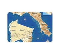 Tapis de bain imprimé carte de la Grèce Diatomée Tapis de douche en caoutchouc absorbant pour sol de douche pour salle de bain antidérapant