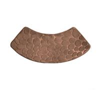 Tapis de bain incurvé en forme d'éventail, antidérapant, lavable, en polyester, tapis de bain semi-circulaire (marron)