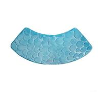 Tapis de bain incurvé en forme d'éventail, antidérapant, lavable, en polyester, tapis de bain semi-circulaire (bleu)