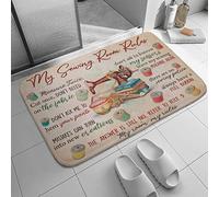 Tapis De Bain Indestructible Tapis Bains Règles De L'Atelier De Couture Anti-Poussière Tapi Salle De Bain pour Terrasse Porte D'Entrée Déco 40X60Cm