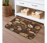 Tapis de bain inspiré des grains de café, motif pierres naturelles rustiques, absorbant, antidérapant, lavable en mousse à mémoire de forme, pour salle de bain, toilettes, toilettes, décoration, 50,8