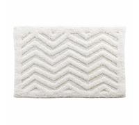 Douceur d'Intérieur – Tapis de bain Angelis – Coton jacquard tufté 50 x 80 cm Blanc