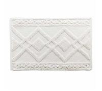 Douceur d'Intérieur – Tapis de bain Gladis – Coton jacquard tufté – 50 x 80 cm Blanc