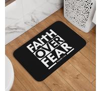 Tapis De Bain La Foi Plutôt Que La Peur : Verset Biblique sur Le Christianisme Absorbant Tapis D'Entrée Lavable Paillasson Interieur pour Cuisine Patio Chambre 60X40Cm