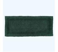 HOMESCAPES Grand Tapis de Bain de Luxe 1600 g/m² Extra Doux 100% Coton réversible, antidérapant, Lavable, Super Absorbant, séchage Rapide, 40 x 100 cm, Vert Mousse