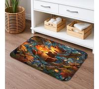 Tapis de bain lumineux, motif dragon d'automne coloré, antidérapant, confortable, lavable en flanelle, pour salle de bains, toilettes, toilettes, décoration 40,6 x 61 cm