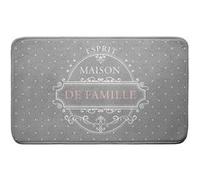 Douceur d'Intérieur – Tapis de bain « Maison de Famille » Microfibre imprimée 45 x 75 cm Gris