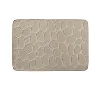Tapis de bain galet antidérapant rectangulaire beige L.60 x l.40 cm Pebble