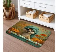 Tapis de bain mignon à séchage rapide, absorbant, antidérapant, confortable, lavable pour salle de bains, toilettes, toilettes, décoration florale d'automne, 50,8 x 81,3 cm