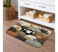 Tapis de bain mignon en forme de singe, citrouille, automne, décoratif, antidérapant, style dessin animé, en mousse à mémoire de forme, lavable, pour salle de bain et toilettes, 50,8 x 81,3 cm