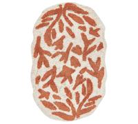 Tapis de Bain Moderne en Coton 60 x 90 cm Forme Irrégulière Salle de Bain Orange